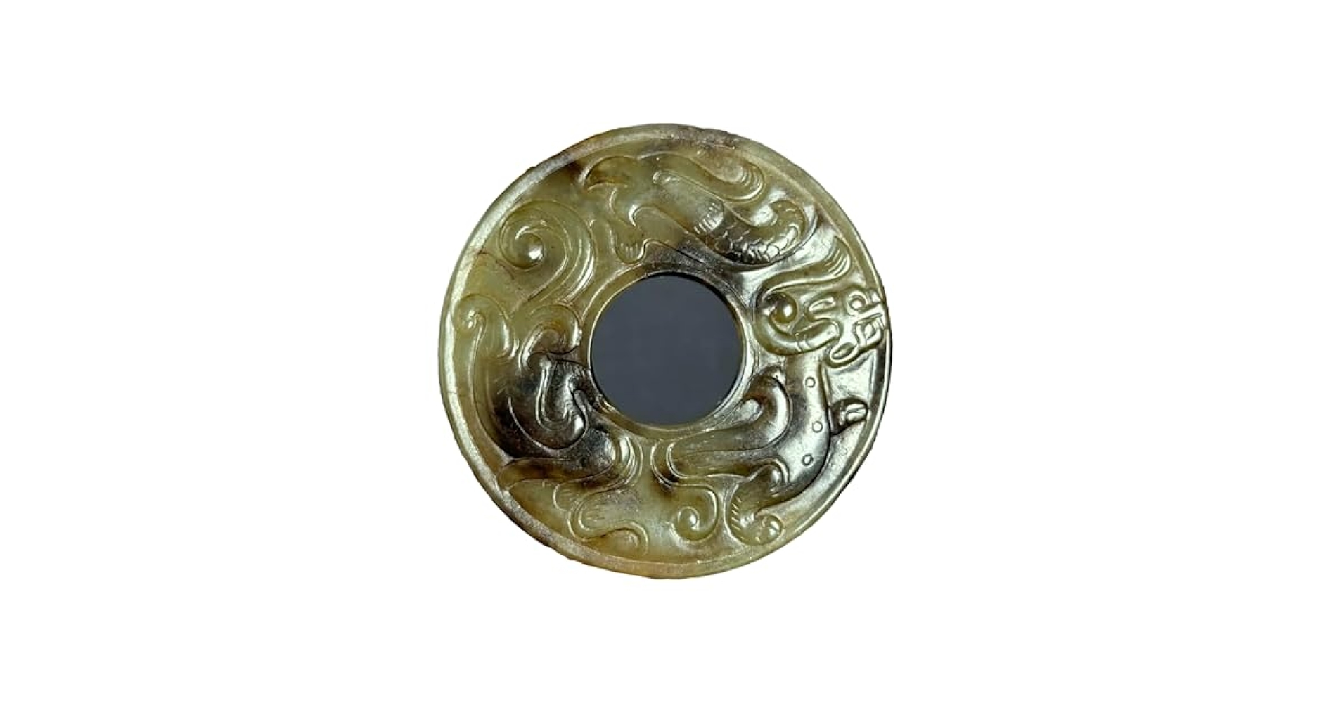 Amazon.com: Chinese Jade Disc Bi 玉璧 Carving Dragon&Phoenix