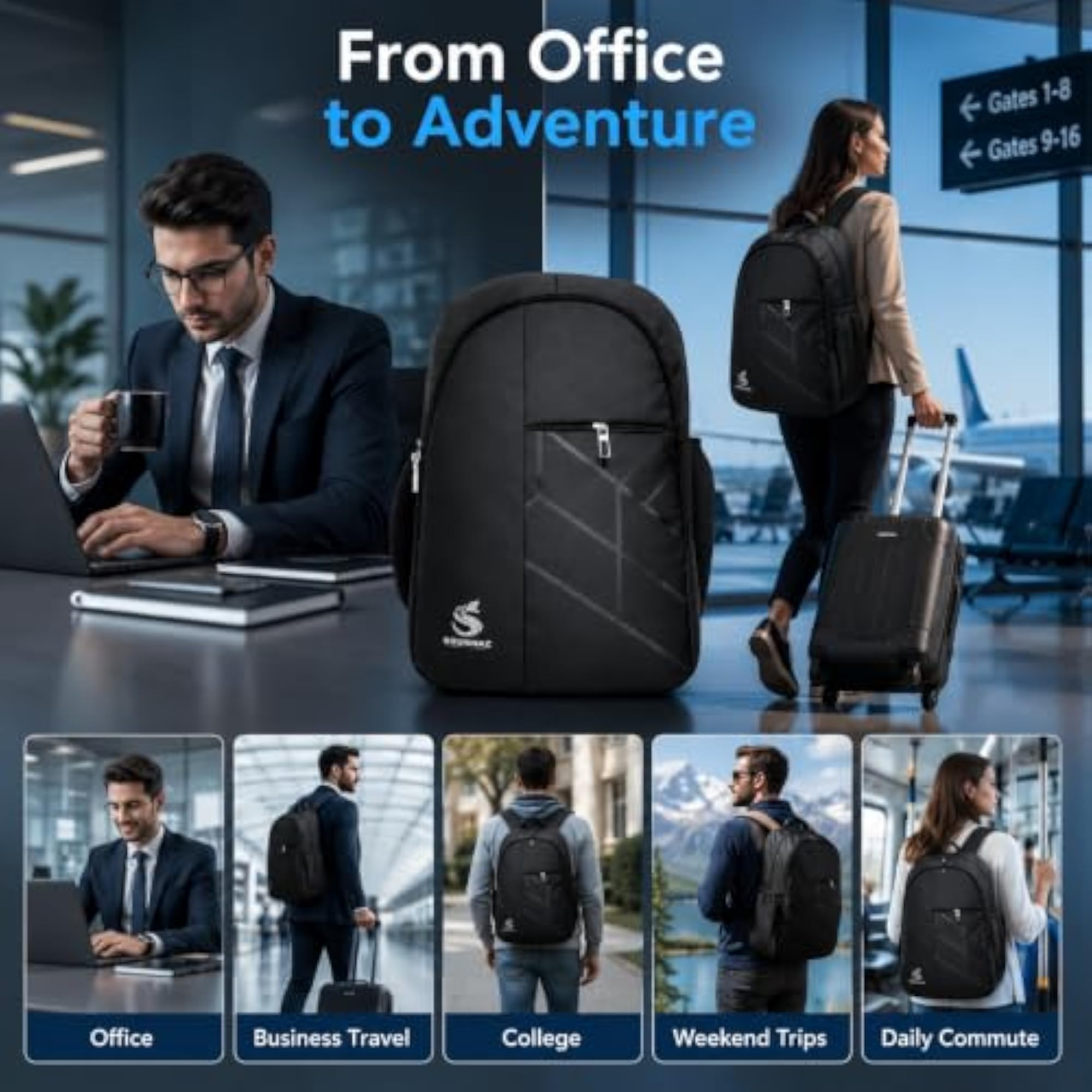 Premium Laptop Backpack for Men & Women, Stylish Bag