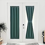 NICETOWN 30x72 inches Sea Teal Door Curtain - 1 Panel, French - Style Privacy & Thermal Insulation Cover with Tieback, Ideal for Patio or Glass Front Door