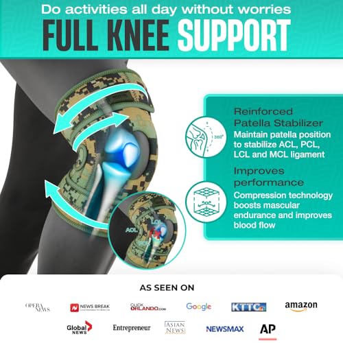 Image of Modvel ELITE Knee Brace for Men & Women - Patella Gel Pads & Side Stabilizers for ACL, Meniscus Tear, Arthritis & Injury Recovery - Maximum Support for Running, Sports & Joint Pain Relief