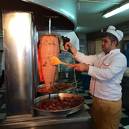 Electric Shawarma Doner Kebab Knife with 2 Blades Gyro Knife - Commercial Cordless Kebab Slicer Meat Cutter, Adjustable 0.5 Thickness, Barbecue Knife for Cutting Turkish Kebab Lamb - Image 3