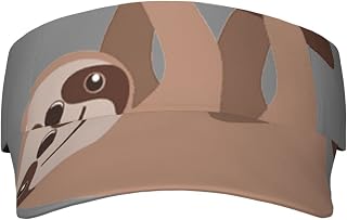 Sloth Printed Visor Hats for Women Adjustable Sun Protection Visor for Golf Tennis Running Summer Beach Black, Black, One Size, Black, One Size