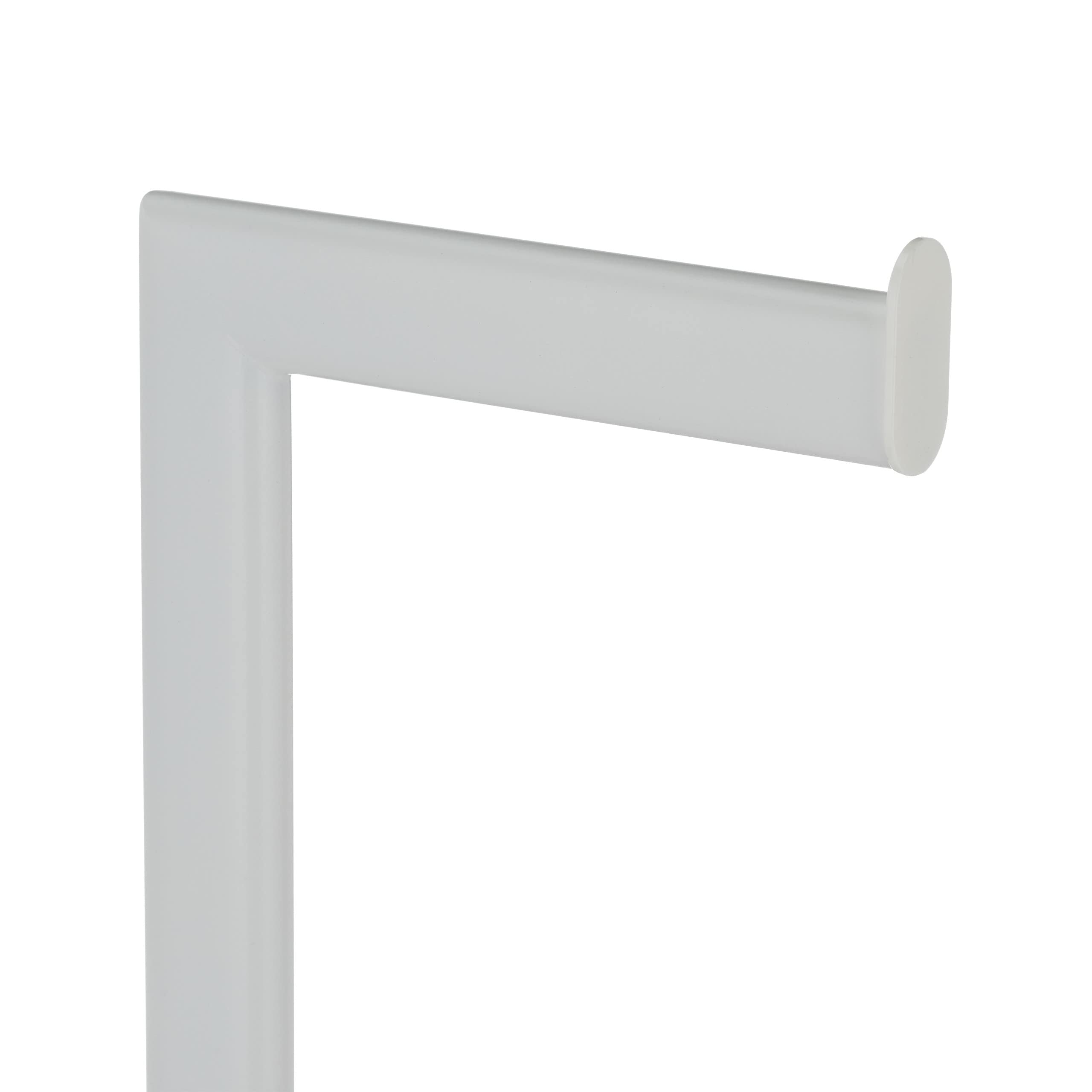 Relaxdays Piantana Portarotolo e Scopino, WC, Bagno, Carta Igienica e Portascovolino, Acciaio, HLP: 72x20x20 cm, Bianco