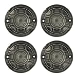 BSK 4 Pcs 3 1/4' Touring OEM Flat Black Smoked Turn Signal Lenses for Harley Davidson Electra Glides...