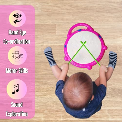 Image of Estilo Musical Flash Drum for Babies with 3D Lights & Music | Educational & Fun Activity for Infants & Toddlers 6 Months+ | Baby Musical with Sound & Lights