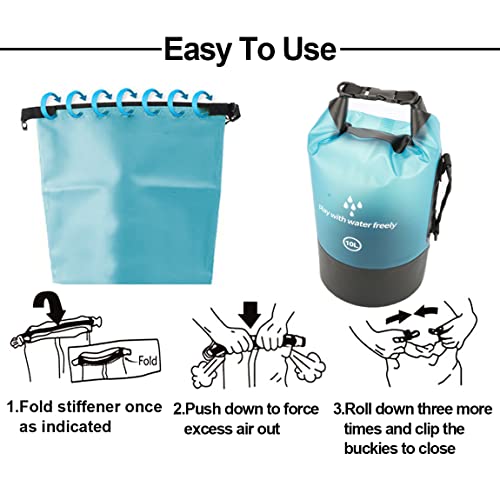 5L 10L 20L Waterproof Dry Bag - Waterproof Floating Backpack Roll Top Dry Sack Keeps Gear Dry,With Waterproof Phone Case For Kayaking,Rafting,Boating,Swimming,Camping,Beach And Fishing (20L-Blue) #TOP4