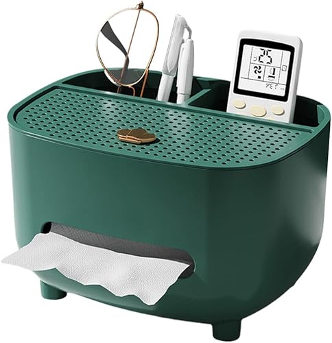 Ochine Caja de pañuelos con almacenamiento, funda para caja de pañuelos multifuncional, caja de control remoto, dispensador de pañuelos faciales,