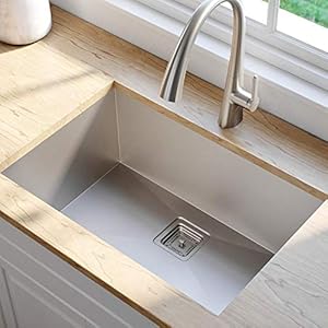 ROYAL SAPPHIRE Stainless Steel Satin Matt Finish Single Bowl Sink with Square Coupling (24" x 18" x 10")
