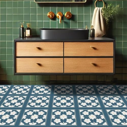 Image of Moroccan Tile Stickers | Waterproof Self Adhesive Peel & Stick Tile Decals for Kitchen Backsplash, Bathroom Wall, Floor, Furniture & Glass (6x6 Inch, Design 4, 40 Pic)