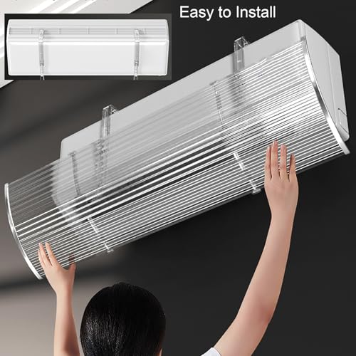 Déflecteur d'aération transparent 109x18 cm réglable pour climatiseur split