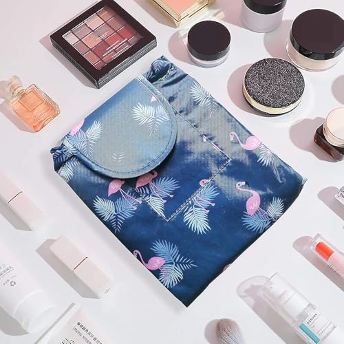 Image of Maharsh Women's Convenient and Waterproof Multifunction Portable Lazy Travel Cosmetic Storage Makeup Organizer Toiletry Bag with Drawstrings (Blue Duck)