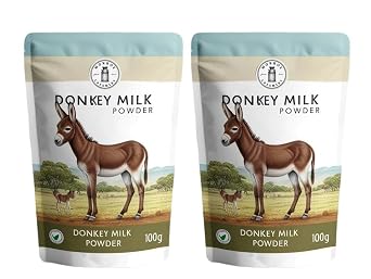Magichood 100% PURE NATURAL Dried Donkey Milk Powder | 200gm / 7 oz | 100gm -Pack of 2 |