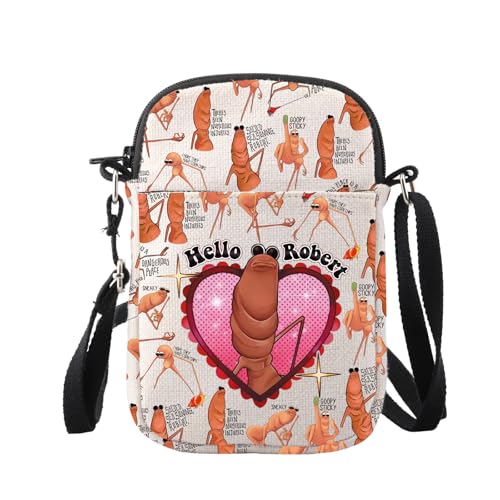 WUSUANED Marcus The Worm Crossbody Bag Funny Meme Gift Worm Character Lover Gift Hello Robert Bag