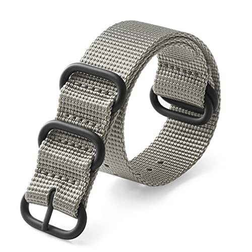 Hanyton Bandas de reloj – Correas de nailon balístico militar con hebilla pesada negra de gama alta y ancho (18 mm, 20 mm, 22 mm o 24 mm)