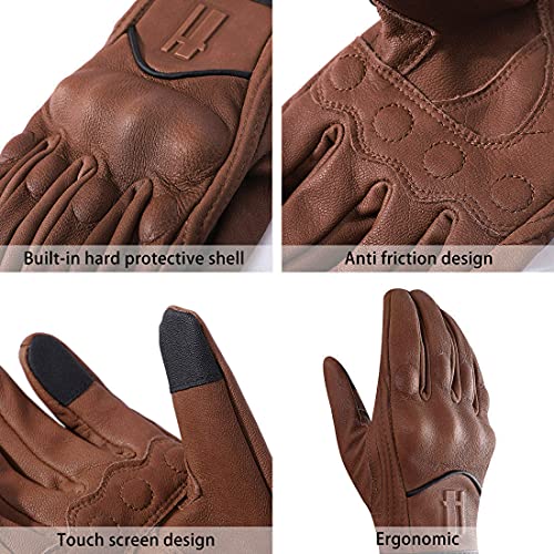 Harssidanzar GL016 Women‘S Motorcycle Gloves,Womens Motorcycle Gloves Riding Gloves Driving Glove For Women, Motorbike Gloves,Powersports Gloves Touchscreen Gl016,Saddle,Size M thumb #4