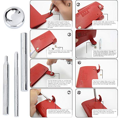 Ferramenta de pressão de couro, kit de fixação de pressão, alta qualidade durável 1 conjunto colorid