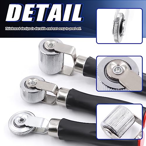 Glarks 3Pcs Car Sound Deadening Roller, 6mm 20mm 40mm Metal Installation Tool Seam Roller Automotive Audio Sound Deadener Application Wheel Roller (6/20/40mm)
