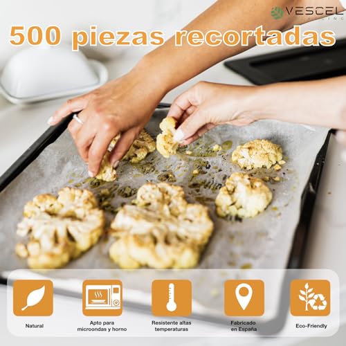 Papel de horno para freidora de aire, microondas y bandejas de 40x60 cm 4