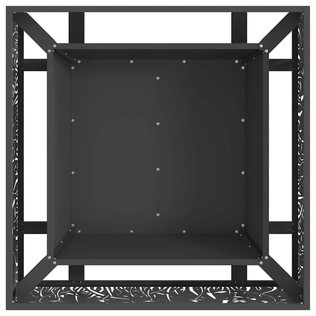 Brasero negro de acero 80 x 80 x 30 cm, resistente a la intemperie y a la corrosión, portátil para jardín y terraza, moderno brasero para noches acogedoras al aire libre