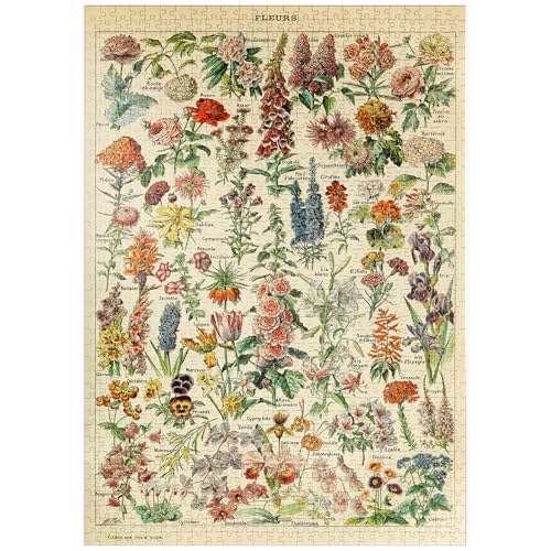 MyPuzzle Fleurs - des Fleurs pour Tous, Affiche d'art Vintage, Adolphe Millot - Premium 1000 Pièces Puzzle - Collection spéciale MyPuzzle de Havana Puzzle...