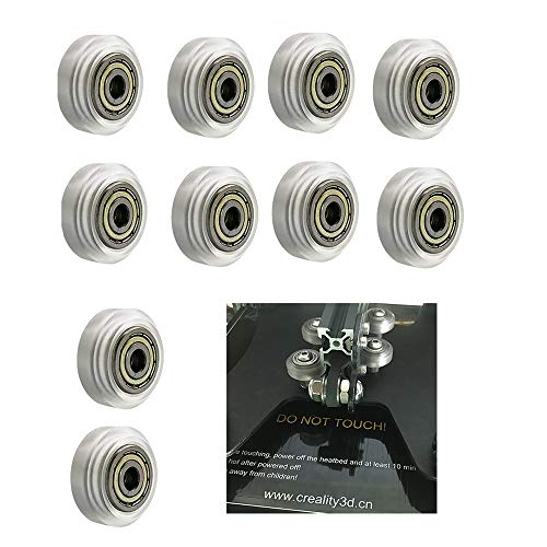 Creality 3D Printer Clear Polycarbonate Wheel Plastic Pulley Linear Bearing for Creality CR-10,CR-10S,S4,S5Ender/Ender 3 Pro,CR-10S Pro 3d Printer (Pack of 10)
