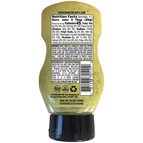 ON THE BORDER Guacamole Salsa Squeeze Bottle, 11.5 Oz