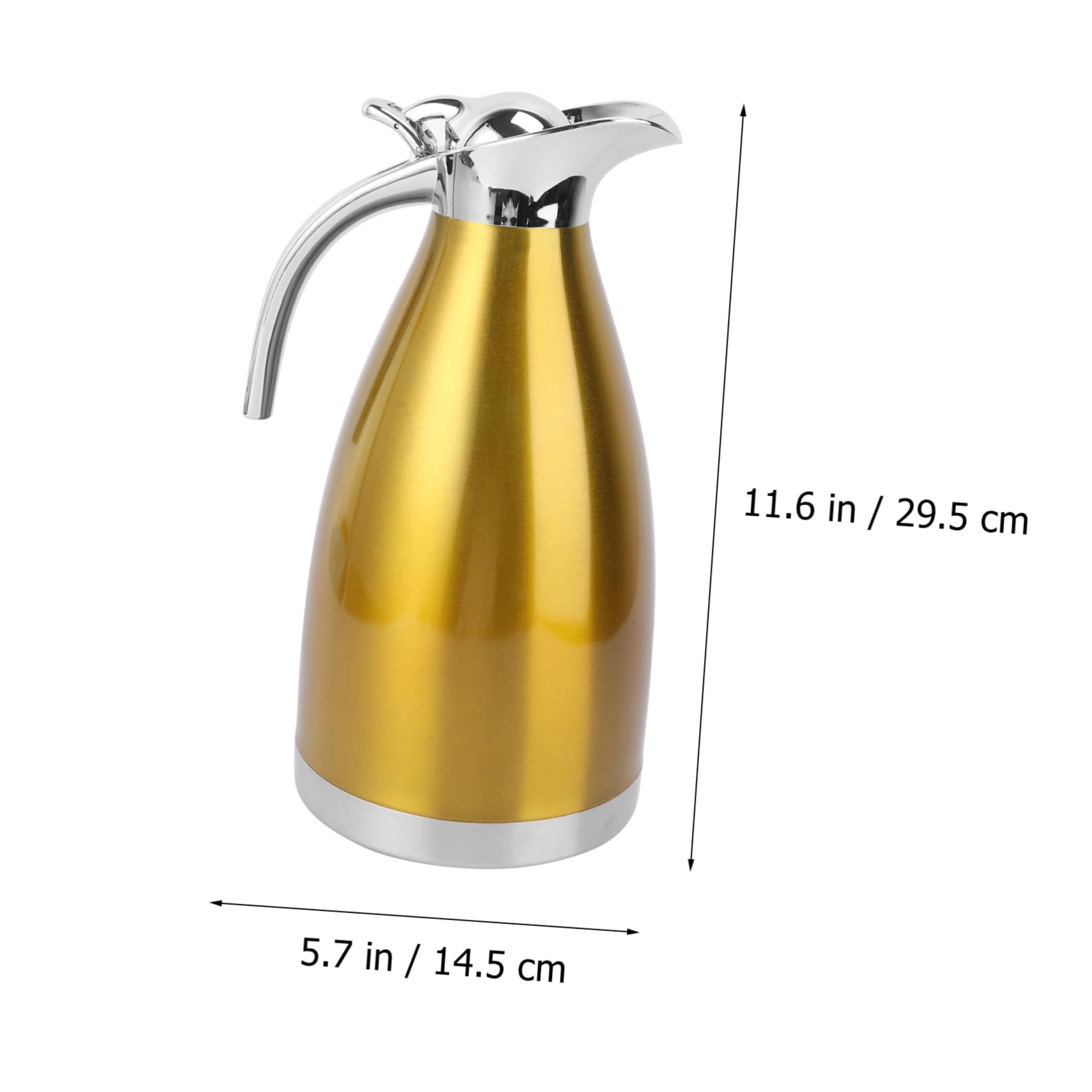 Goldene Thermosflasche 2000ml aus Edelstahl, Doppelwandig Vakuumisoliert