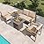MAISON BACKYARDS 5-Piece Modern Patio Furniture Set with Fire Pit Table, Metal Outdoor Sectional with Cushions & Wood-Like Armrests, Cozy Conversation Set for Porch, Balcony, Garden, Yard (Gray)