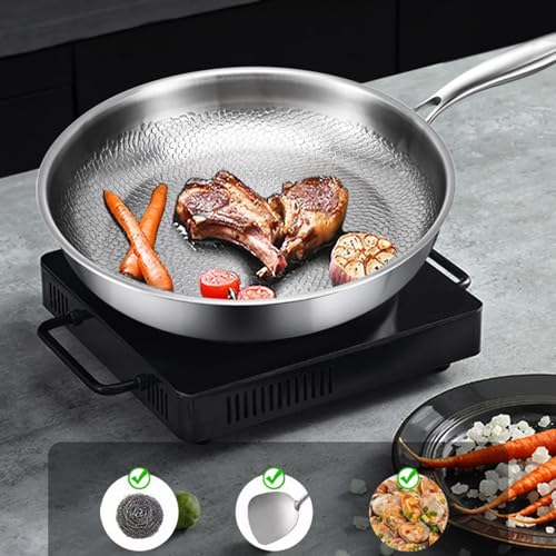 Générique Non-Stick Frying Pans, Compact Egg Frying Pan, Multi-Functional Nonstick Cookware, 12.6 inches Titanium Hammered Skillet for Induction Cooktop Camping and Everyday Cooking – Image 4
