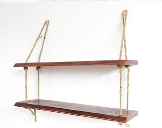 IUYJVR Rayonnage à 3 Niveaux, avec Corde, étagère Flottante Multiple, Rangement Mural, Organisation de Stockage à Domicile (Couleur: 2tier)