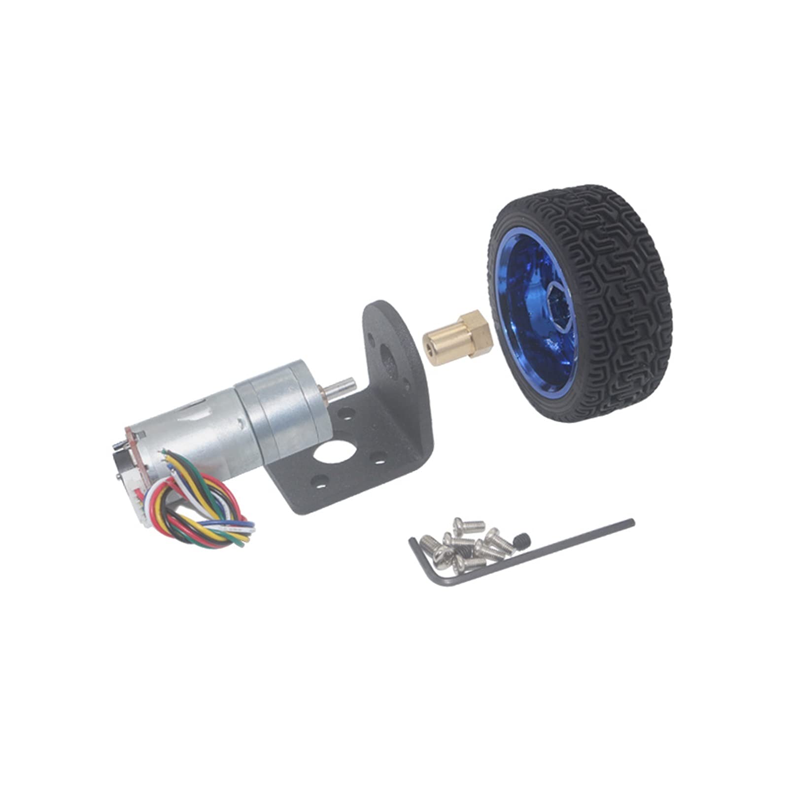 Mini-Motor DC 6V 12V 24V 12-1360 U/min Miniatur-Getriebemotor mit Encoder-Kupplung 65 mm Rad Smart Car Kit for Roboter DIY: 130, Spannung: 6 Volt)(Dc 12volt,130 RPM)