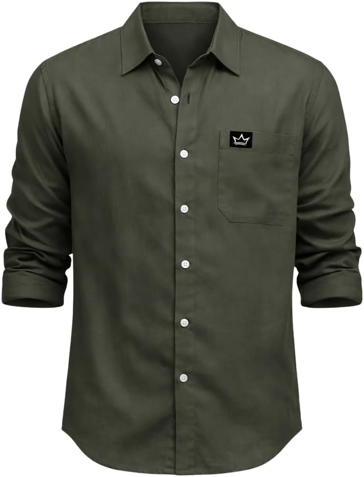 - Men’s Regular Fit Cotton Casual Shirt | Premium Solid Full Sleeve Shirt