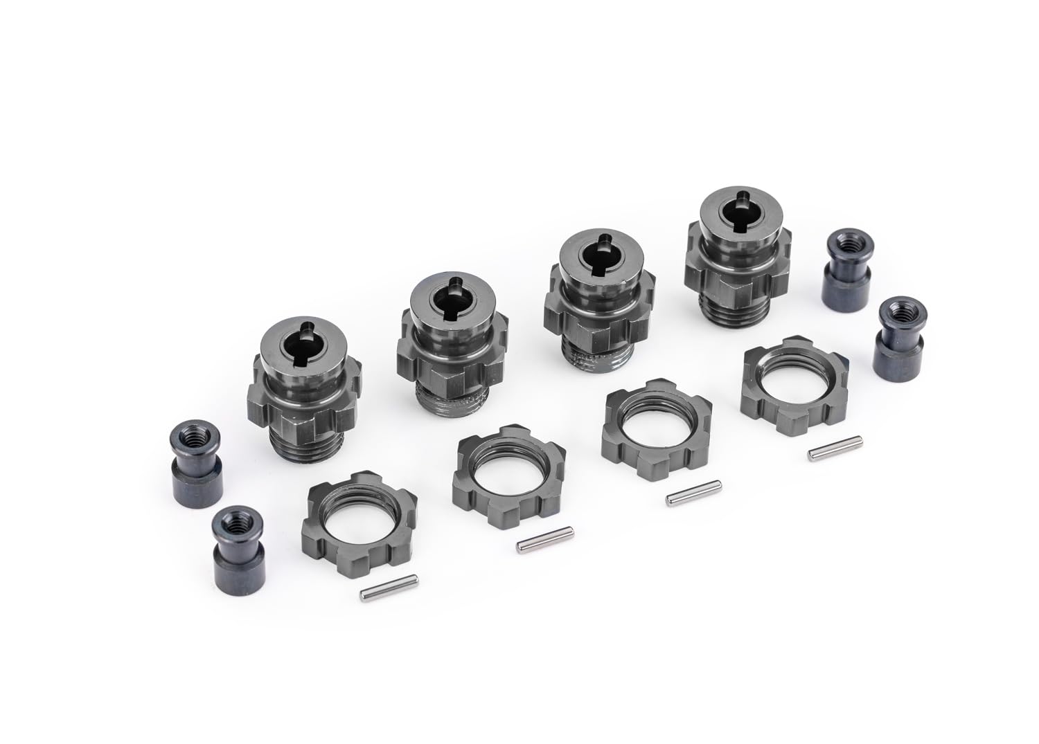 Traxxas 9086-GRAY - 17mm Aluminum Wheel Hubs/Hex Adapters (4), Gray