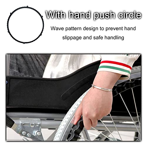 Ruedas de repuesto para silla de ruedas, 2 piezas de 24 pulgadas, neumáticos sólidos a prueba de pinchazos, rueda trasera para silla de ruedas, doble rodamiento de bolas, capacidad de carga de 220