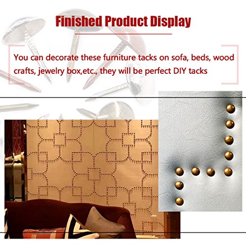 Hilitchi 360-Pcs [3-Color] 7/16''(11Mm) Antique Upholstery Nails Tacks Furniture Tacks Upholstery Tacks Thumb Tack Push Pins Assortment Kit #TOP6