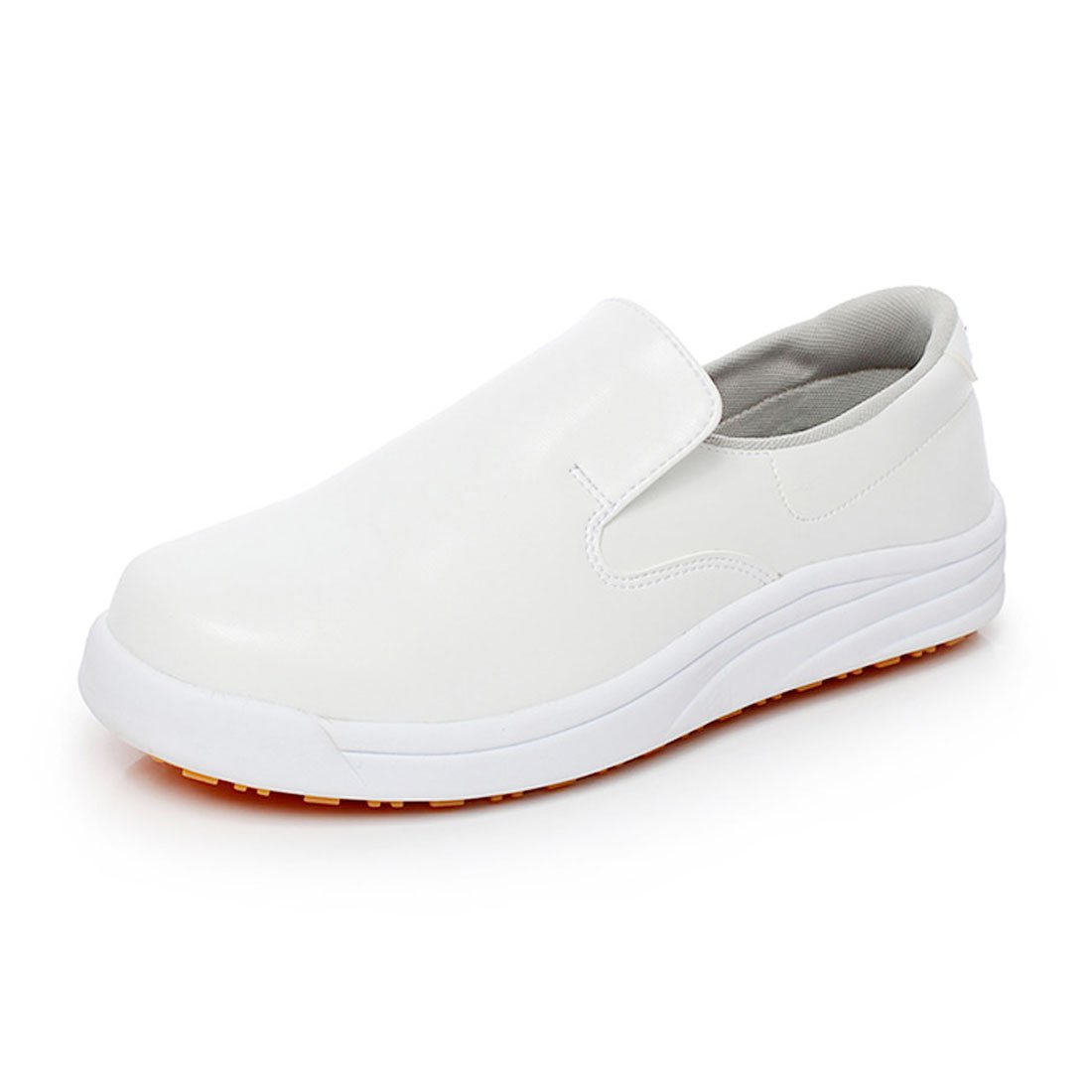 Levoberg Kitchen Chef Shoes Slip Resistant Waterproof Oilproof Slip-On Work Shoes for Men Women 7.5 US(Men) White