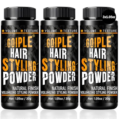 Goiple 3PCS Hair Styling Powder 1.05oz Natural Look Styling for Men Volumizing &amp; Texturizing Powder Flexible Hold Easy to Apply Texture with No Oil/Greasy/Residue