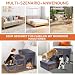 Zvonema Hundetreppe 3 Stufen, breiteren Haustiertreppe mit Stauraum, Faltbare Hundetreppe für Kleine Hunde bis 40kg, rutschfeste Hunderampe für Sofa, Bett, Auto, ältere Hunde & Katzen-78x34x45cm
