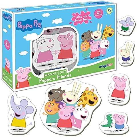 Peppa Pig Toy Magnet Peppa and Friends - 21 Large Magnets Children for Magnetic Board - Peppa Pig Toy - Fridge Magnets Children Magnets Fridge Children - Magnet Toy Children Pepawuzt Cover
