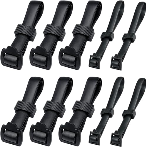 HNHNH 10 Pcs Tree Ties Heavy Duty Rubber Adjustable Tree Straps for Staking Tree Support Straps with Buckle Lock Reusable Tree Stakes and Ties for Plants Shrubs & Saplings (6 Large + 4 Small)