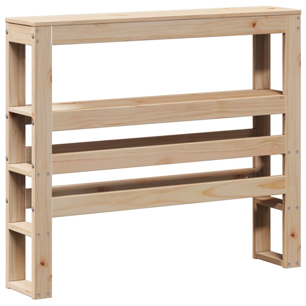 Massives Kiefernholz Seniorengerecht 90x190 cm Braun | Seniorenbett mit Kopfteil 90x190 cm Massiv Kiefernholz ohne Matratze Pflegebett Stauraum