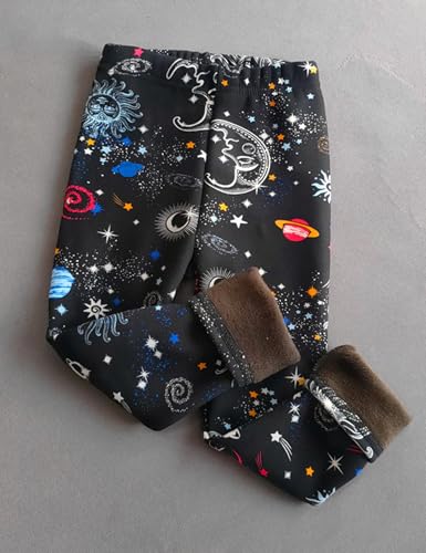 Kiench Girls Fleece Lined Leggings Winter Thermal Pants Printed Pack of 24