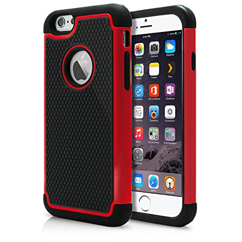 iPhone 6 Plus Case, MagicMobile® Rugged Impact Resistant Shockproof iPhone 6 5.5 Case Double Layer Cover Hard Shell and Soft Flexible Silicone Skin [ Color: Black - Red ] Armor Case for iPhone 6 Plus with Screen Protector and Stylus [Compatible Only with iPhone 6 Plus (5.5) ]