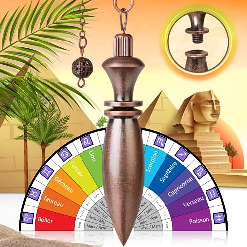 Péndulo Adivinación Egipcio THOT / Pendulo de Radiestesia Adivinatorio con Testigo y su Cadena (38 GR) – Latón Antiguo – Magnetizador, Zahorí, Clarividencia [Satisfacción o Reembolso DE POR VIDA]
