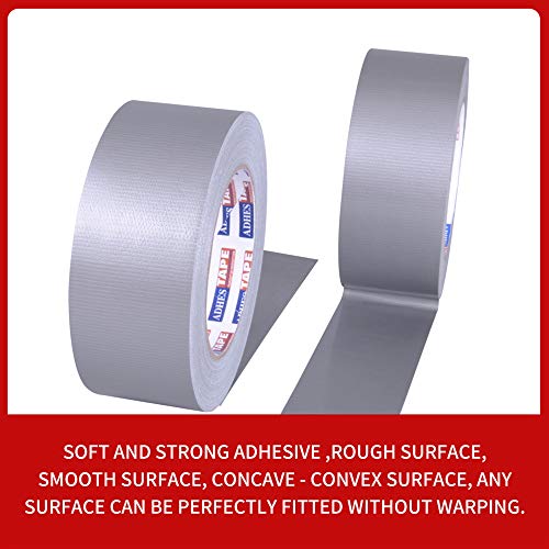 Image of ADHES Gray Duct Tape Heavy Duty, 3 Rolls x 1.88 Inch x 90 Feet(30YD), Waterproof Duct Tape Strong Adhesive & No Residue Duck Tape for Indoor & Outdoor Repairs, Industrial, Professional Use