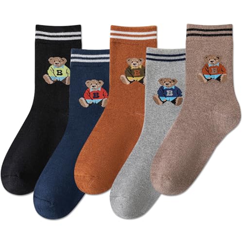 Image of IIG 3-5 Pairs Womens Super Thick Warm Winter Crew Socks Cute Fashion Knit Cozy Socks Gifts for Women