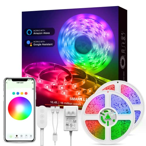 Beantech LED Strip Lights 33ft Smart Strip Lights with App Control, RGB LED Strip Lights, LED Strip Lights for Bedroom Works with Alexa and Google Assistant, Color Changing Smart LED Strip Lights