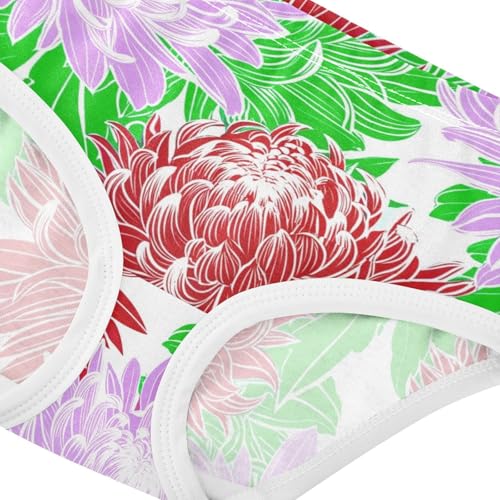 Joisal Purple Chrysanthemum Flowers Toddlers Underwear Floral 2t Cotton Little Girl Panties Fun Print Undies Kids Briefs4