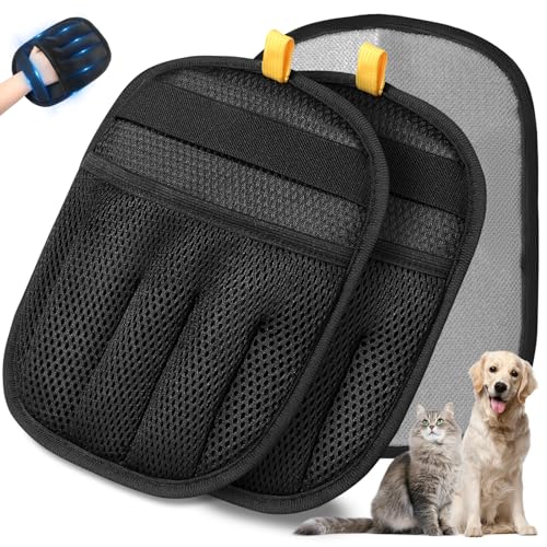 Zivacate Gant Anti Poils Animaux - Gant Poils Animaux Réutilisable Électrostatique, Gant à Cinq Doigts, Gants de Toilettage Double Face Lavables pour...