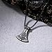 KoyeKei Viking Axe Necklace for Men 925 Sterling Silver Norse Black Axe Pendant Pagan Jewelry Nordic Fathers Day Birthday Gifts for Husband Boyfriend
